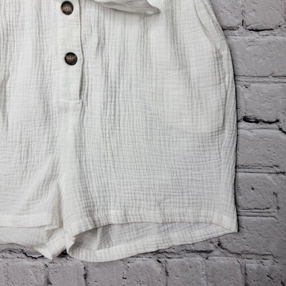 Bishop‎ Young White Gauze Short Sleeve Belted Romper Size S - Picture 5 of 10